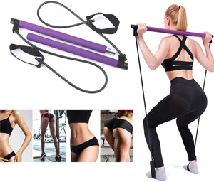 Exercise Resistance Band Yoga Stick Pilates Stick Portable Fitness