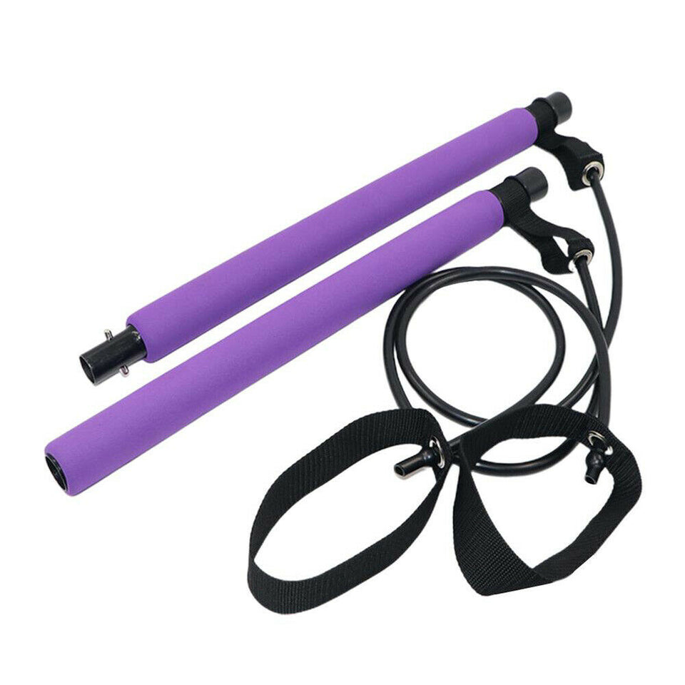 Exercise Resistance Band Yoga Stick Pilates Stick Portable Fitness